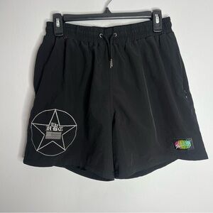 Slunks The HBC Shorts Lined Mens Medium Black Huntington Beach SoCal RARE